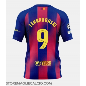 Barcelona Robert Lewandowski #9 Maglia Gara Casa Repliche 2025-26 Maniche Corte